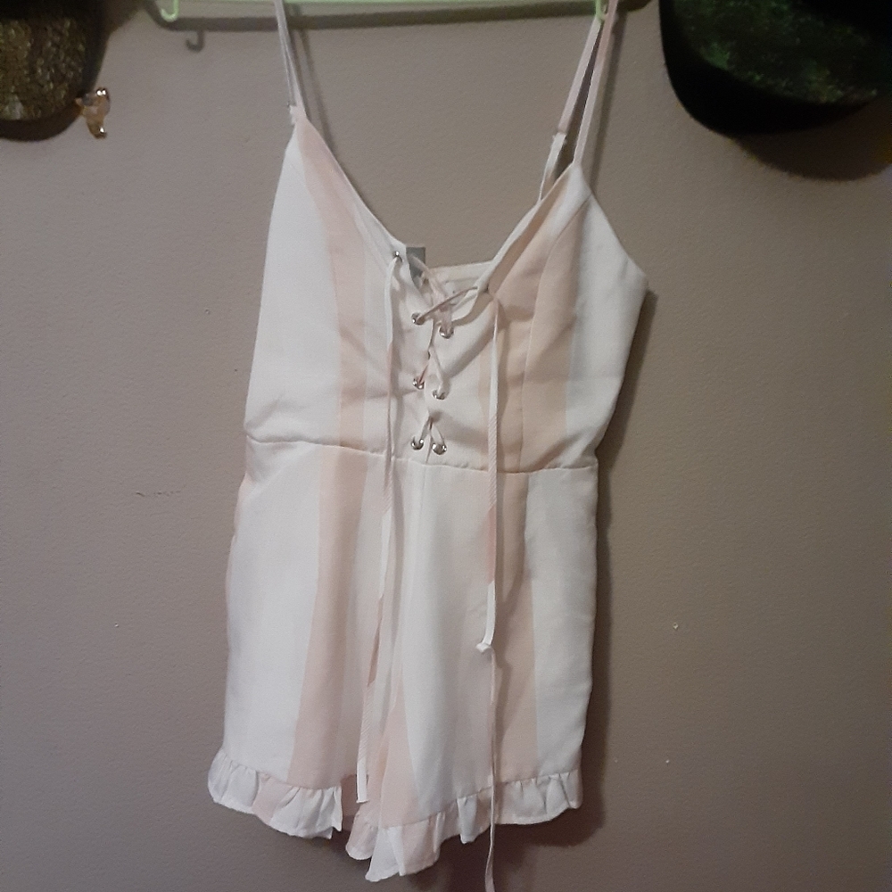 Light pink /White stripped ROMPER111
